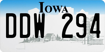 IA license plate DDW294