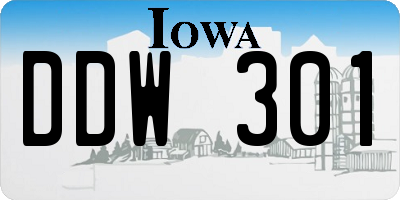 IA license plate DDW301