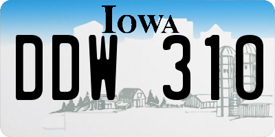 IA license plate DDW310