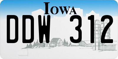 IA license plate DDW312