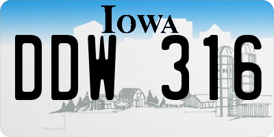 IA license plate DDW316