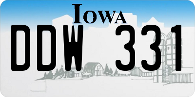 IA license plate DDW331