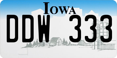 IA license plate DDW333