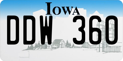 IA license plate DDW360