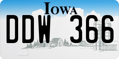 IA license plate DDW366