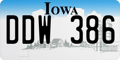 IA license plate DDW386
