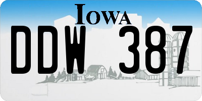 IA license plate DDW387