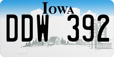 IA license plate DDW392