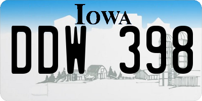 IA license plate DDW398