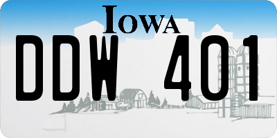 IA license plate DDW401