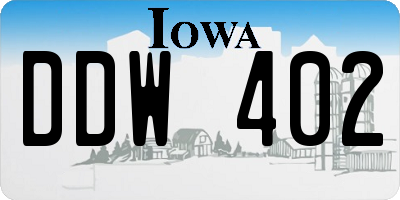 IA license plate DDW402