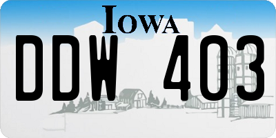 IA license plate DDW403