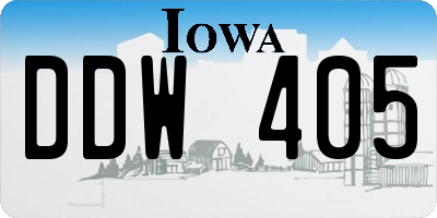 IA license plate DDW405