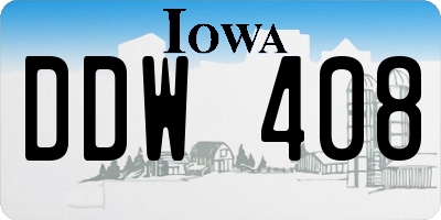 IA license plate DDW408