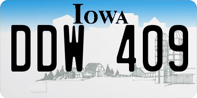 IA license plate DDW409