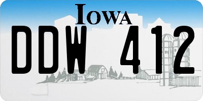 IA license plate DDW412