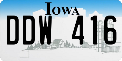 IA license plate DDW416