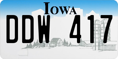 IA license plate DDW417