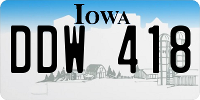 IA license plate DDW418