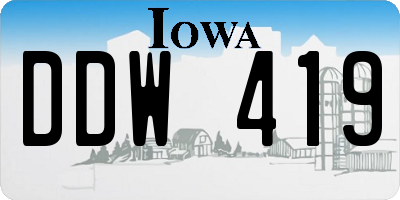 IA license plate DDW419