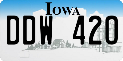 IA license plate DDW420