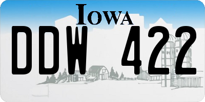 IA license plate DDW422