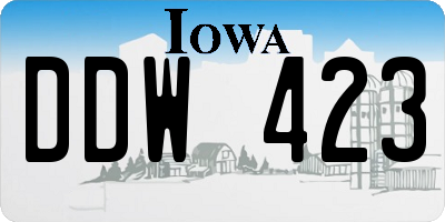 IA license plate DDW423