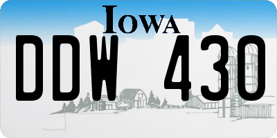 IA license plate DDW430