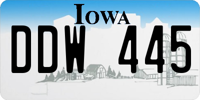 IA license plate DDW445