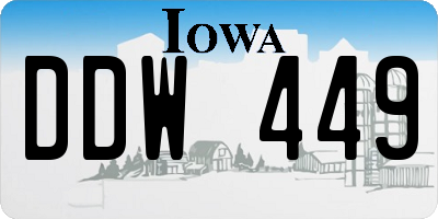 IA license plate DDW449