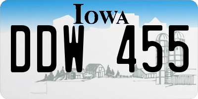 IA license plate DDW455