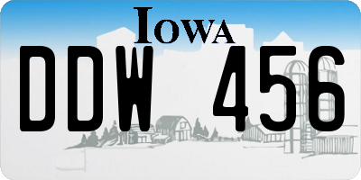 IA license plate DDW456