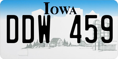 IA license plate DDW459