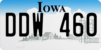 IA license plate DDW460