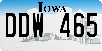 IA license plate DDW465