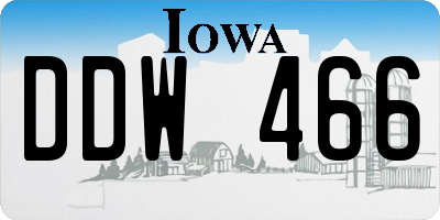 IA license plate DDW466