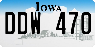 IA license plate DDW470