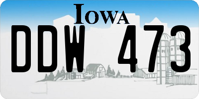 IA license plate DDW473