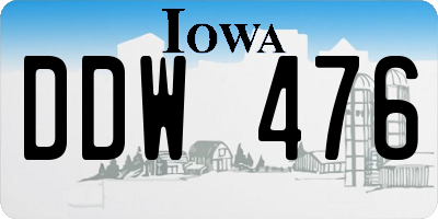 IA license plate DDW476