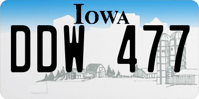 IA license plate DDW477