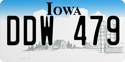 IA license plate DDW479