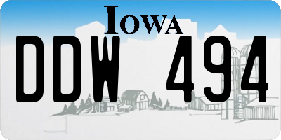 IA license plate DDW494