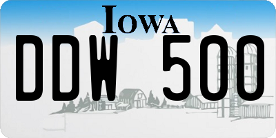 IA license plate DDW500