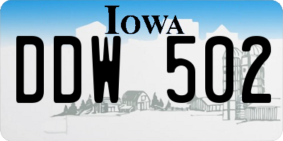 IA license plate DDW502