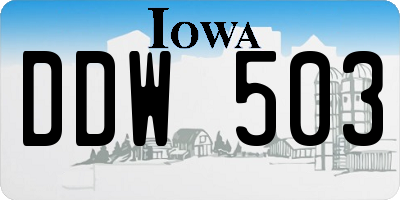 IA license plate DDW503