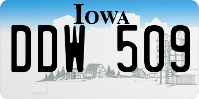 IA license plate DDW509