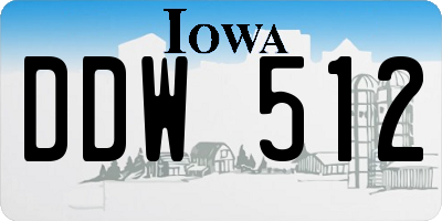IA license plate DDW512