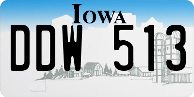 IA license plate DDW513