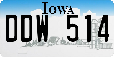 IA license plate DDW514