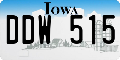 IA license plate DDW515